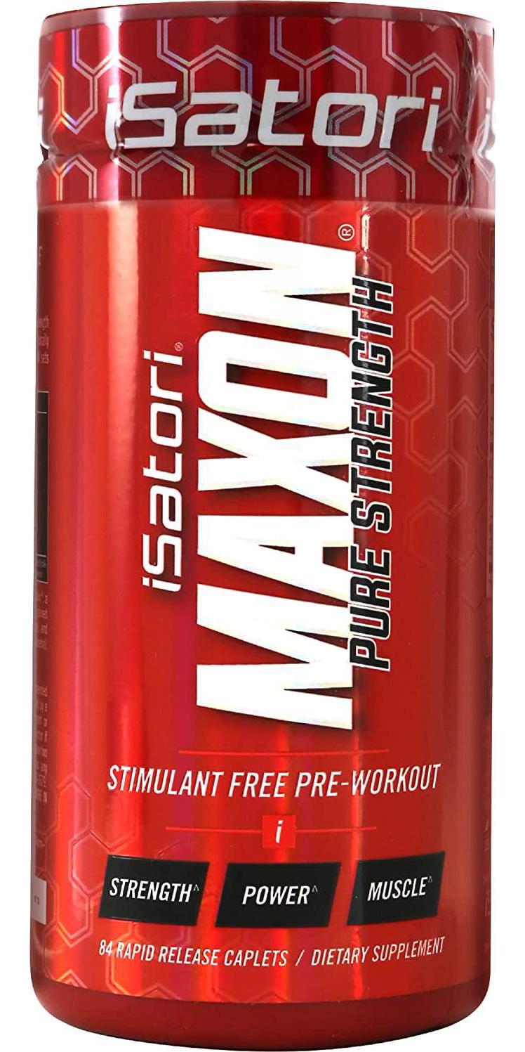 iSatori Maxon Pre Workout Stimulant Free - Fenugreek and Kre Alkalyn Creatine Pure Strength Muscle Gainer Lasting Energy for Men Keto Friendly - Dietary Supplement (84 Rapid Release Caplets)