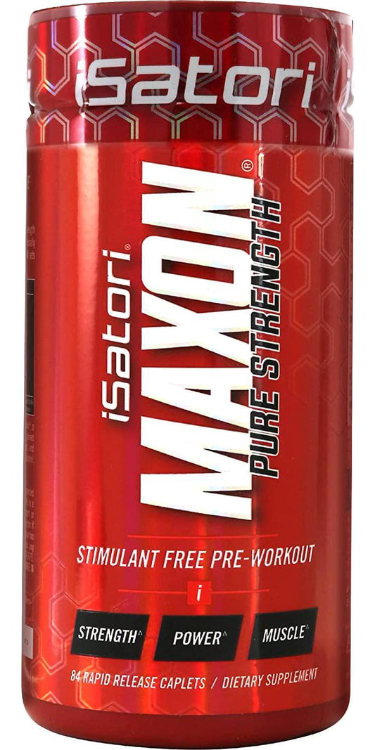 iSatori Maxon Pre Workout Stimulant Free - Fenugreek and Kre Alkalyn Creatine Pure Strength Muscle Gainer Lasting Energy for Men Keto Friendly - Dietary Supplement (84 Rapid Release Caplets)