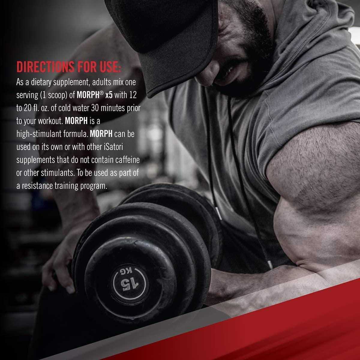 iSatori Morph Xtreme Intense Pre Workout - Bombsicle (20 Servings) and iSatori Classic Blender Bottle (Clear Bottle with Red Top)