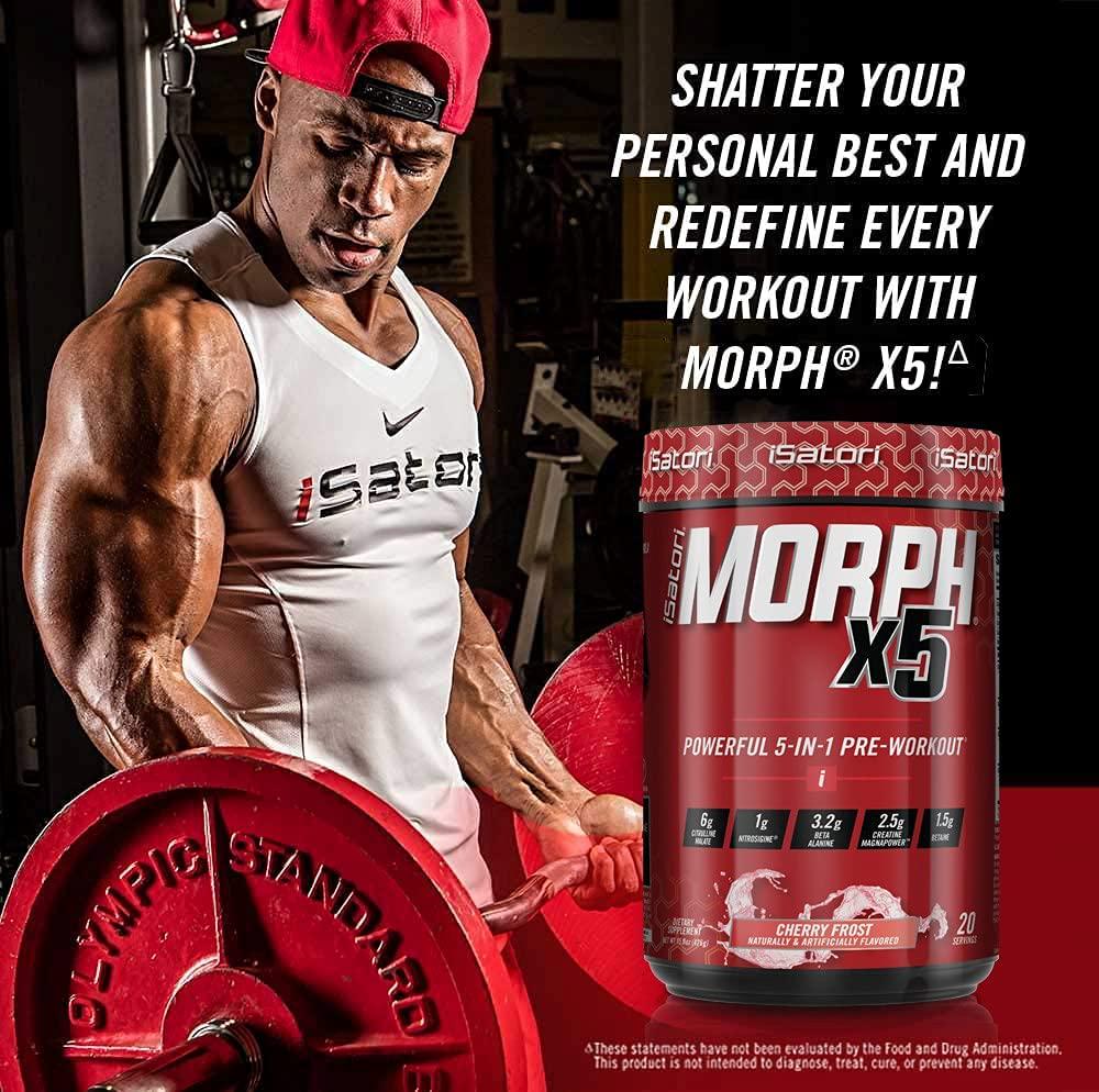 iSatori Morph Xtreme Intense Pre Workout Formula With BCAA For Maximum Gains - Increase Energy, Endurance And Muscle Growth - Fast Recovery - Orange Mango Mania - 20 Servings
