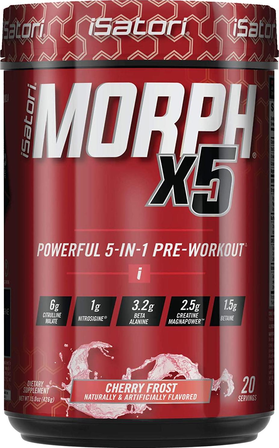 iSatori Morph Xtreme Intense Pre Workout Formula With BCAA For Maximum Gains - Increase Energy, Endurance And Muscle Growth - Fast Recovery - Orange Mango Mania - 20 Servings