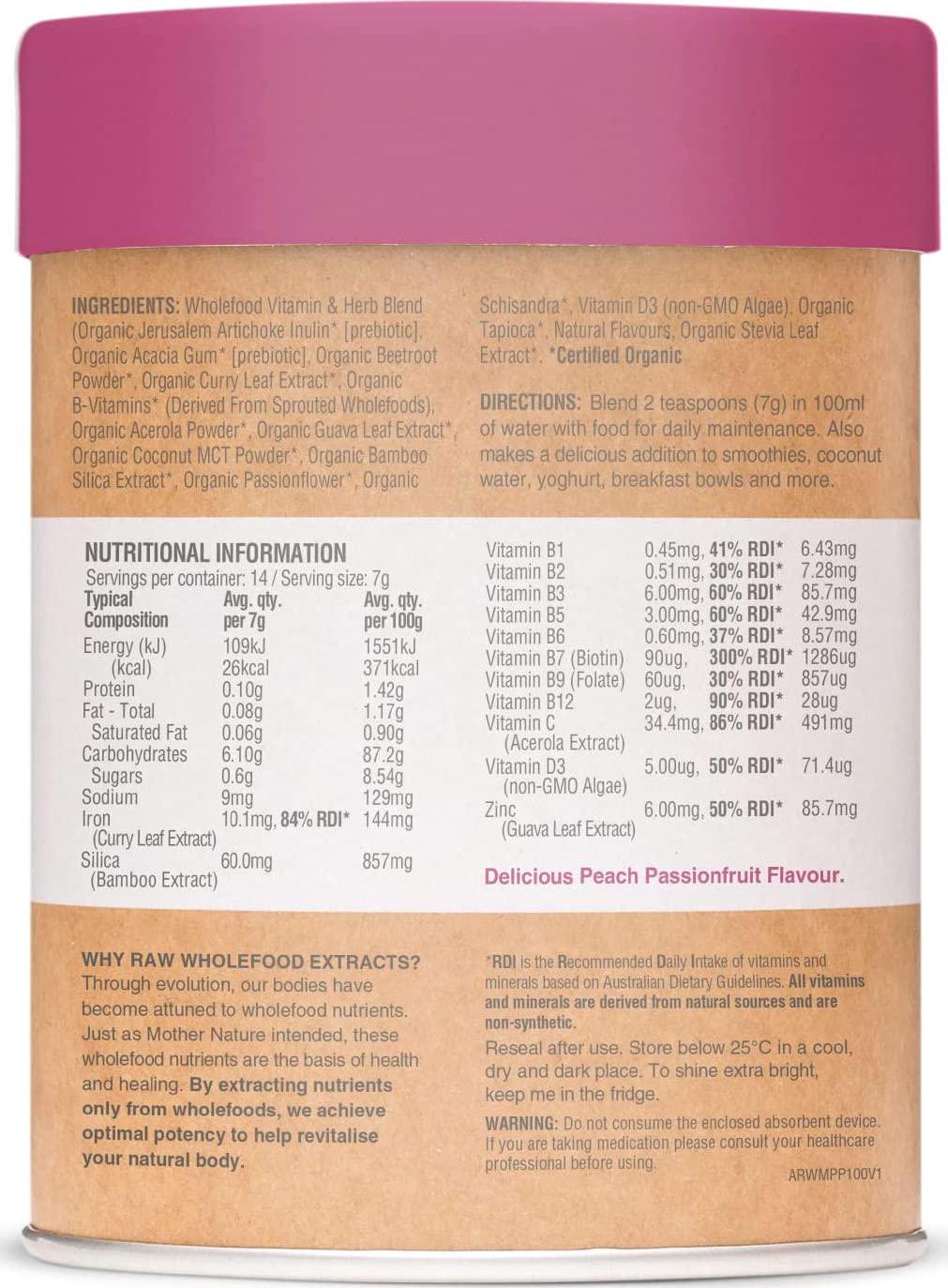 ia Multi Peach Passionfruit Raw Wholefood Extracts for Women's 100 g