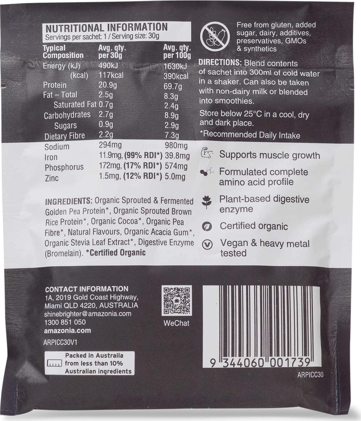 ia RAW Protein Isolate Choc Coconut, Choc Coconut 30 grams