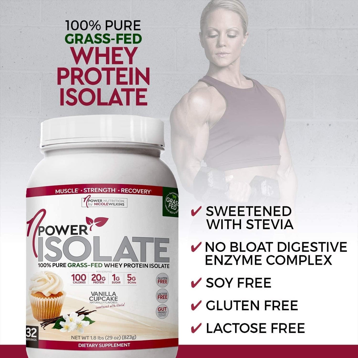 nPower Vanilla Cupcake Grass Fed Whey Protein and Multivitamin with Adrenal Support Bundle