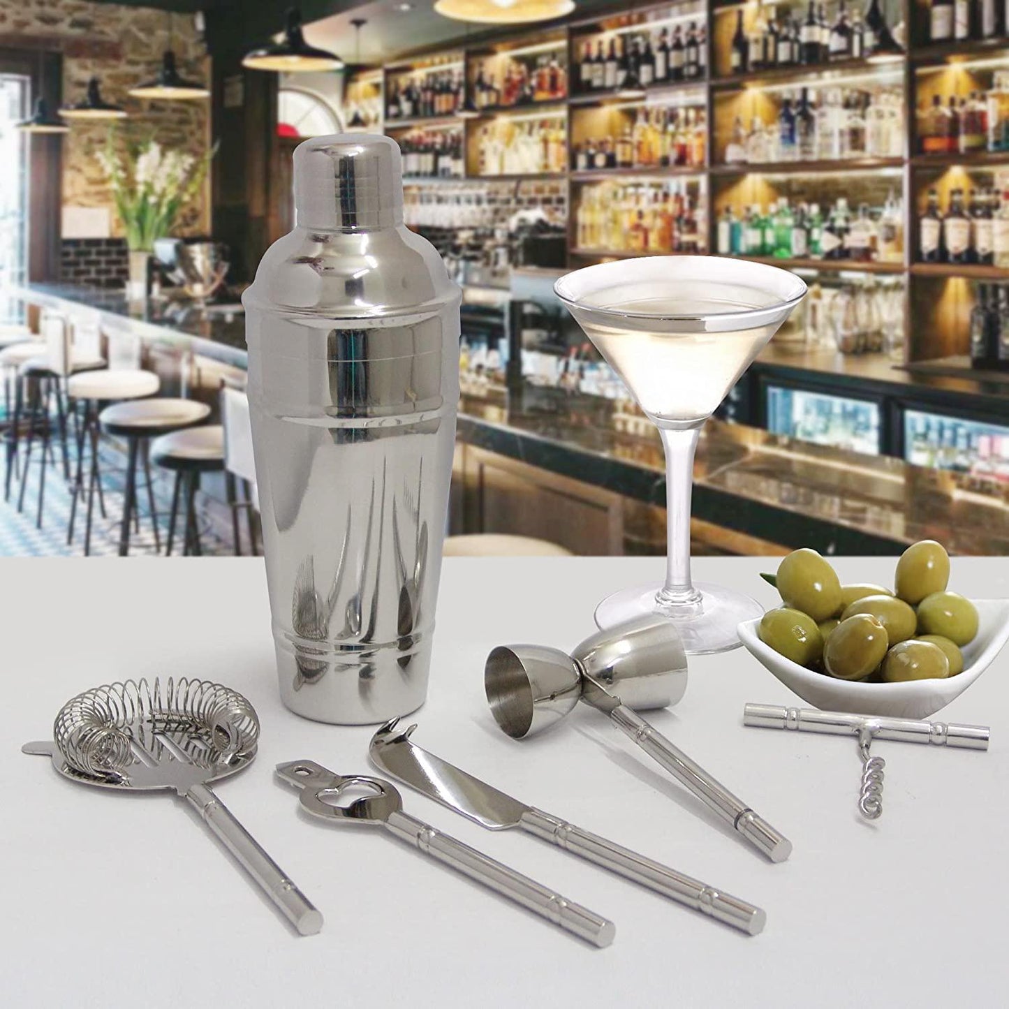 nu steel Cocktail Shaker, Shiny Stainless Steel