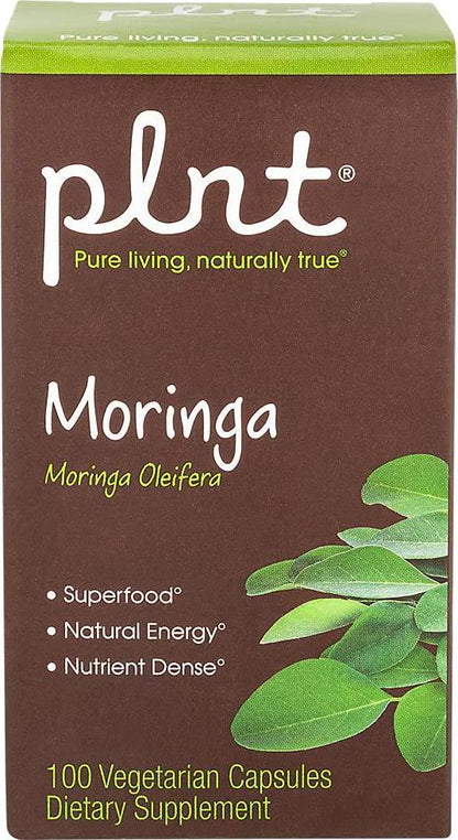 plnt Moringa 1,000mg (Moringa Oleifera) Nutrient Dense Superfood That Provides Natural Energy, NonGMO, Vegan (100 Veggie Capsules)