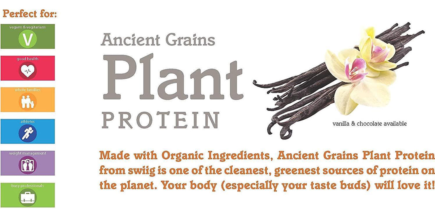 swiig Organic Vanilla Ancient Grains Plant Protein 2.48 lb