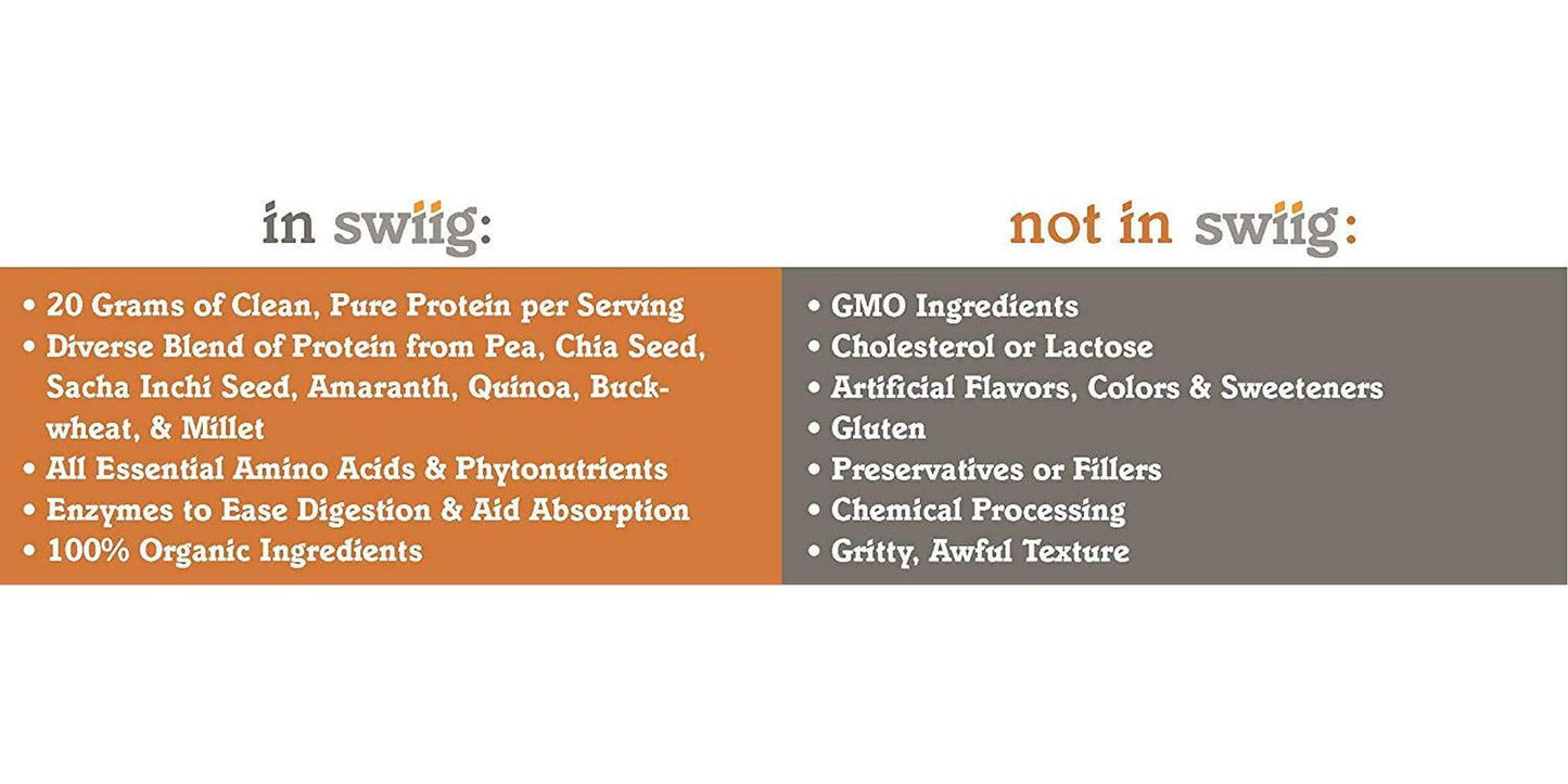 swiig Organic Vanilla Ancient Grains Plant Protein, Vegan, No Artificial Flavors, Colors or Sweeteners, No Fillers, 2.48 lb Bag