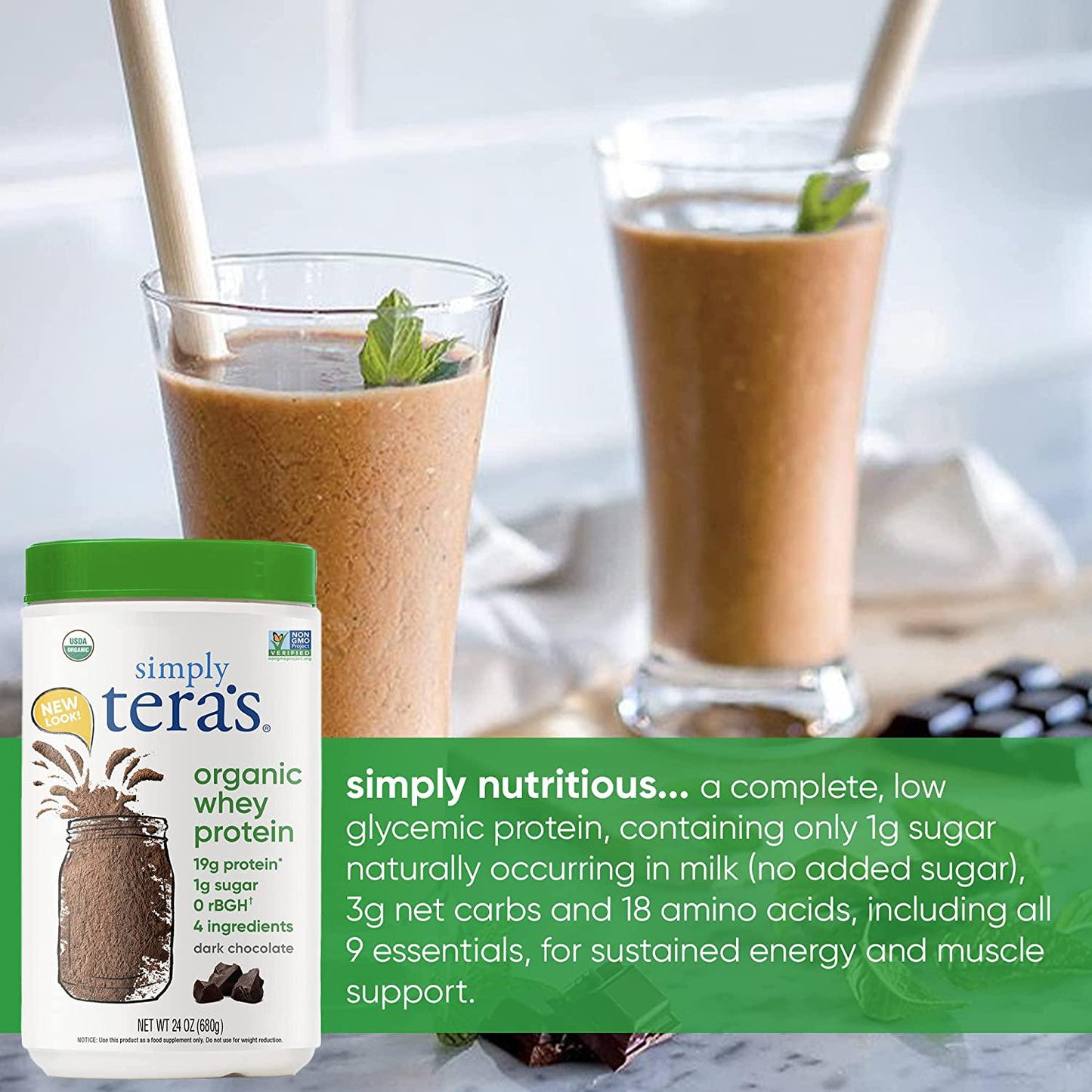tera's Organic whey Protein, Dark Chocolate
