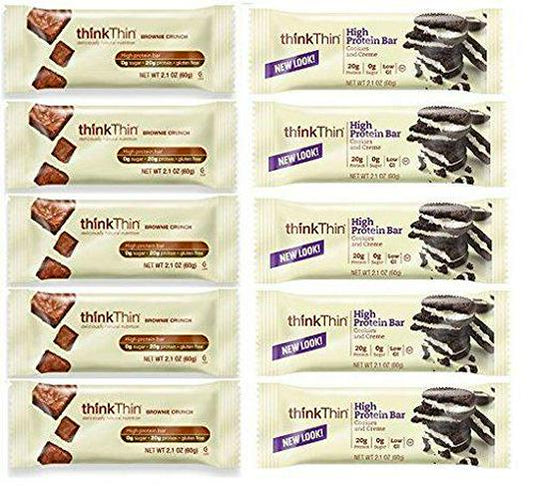 thinkThin Cookies and Cream + Brownie Crunch (Pack of 10)