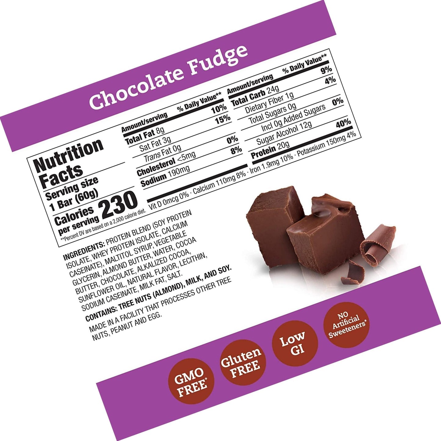 thinkThin High Protein Bars, Chocolate Fudge 2.1 oz Bar (10 Count)