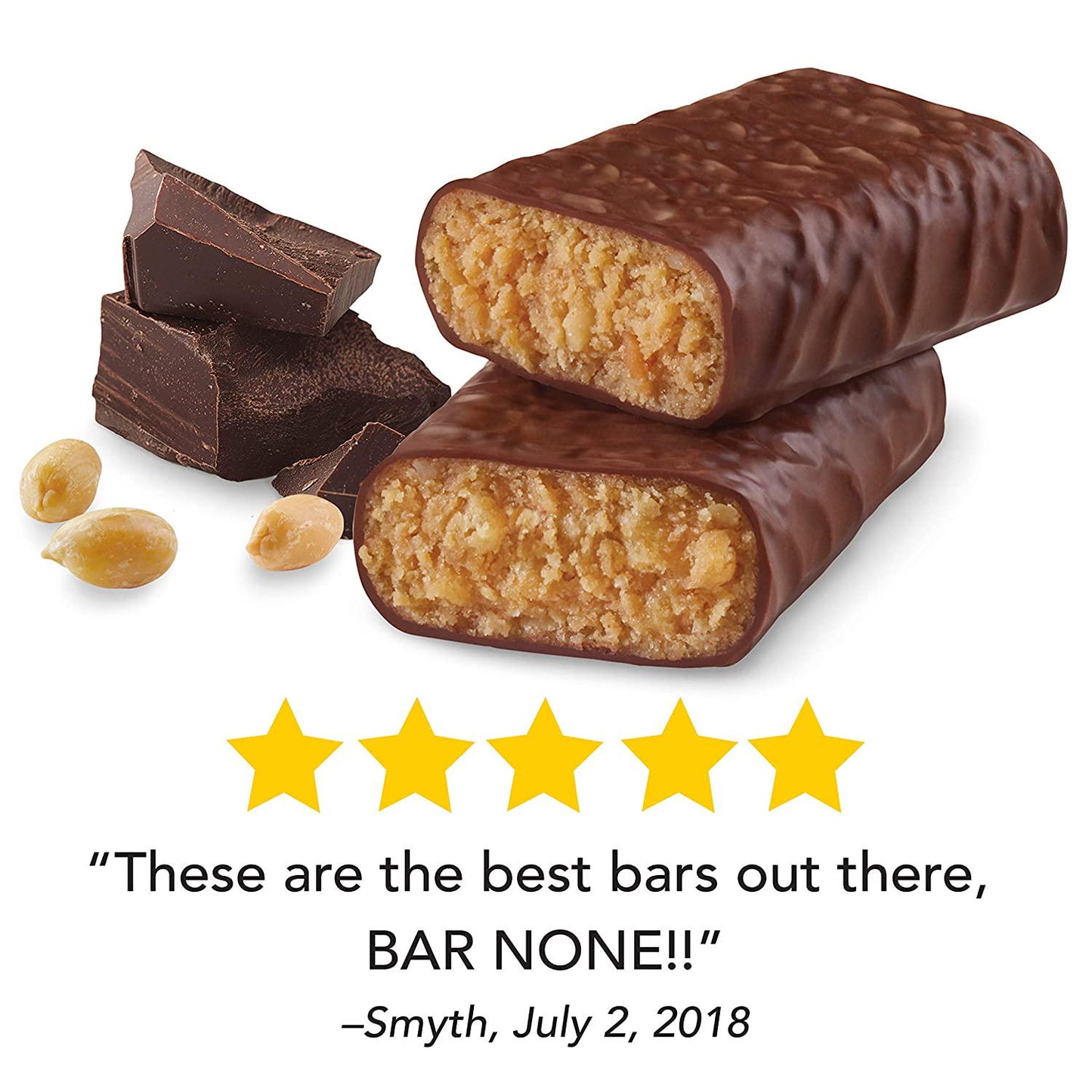 think! Protein Bars, High Protein Snacks, Gluten Free, Sugar Free Energy Bar with Whey Protein Isolate, Chunky Peanut Butter, Nutrition Bars without Artificial Sweeteners, 2.1 Oz (10 Count)