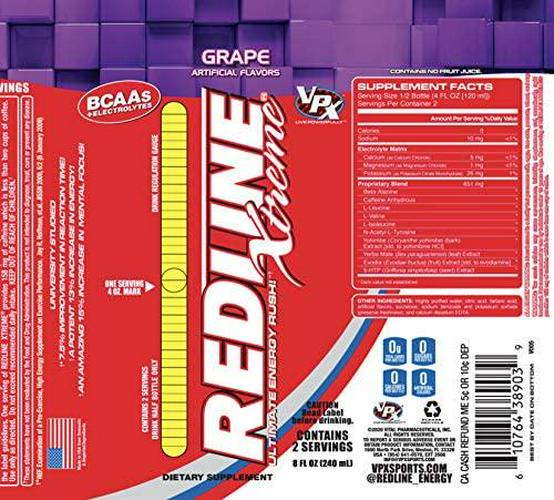 vpx Redline Xtreme, Grape, 8 Oz Bottles, 24Count