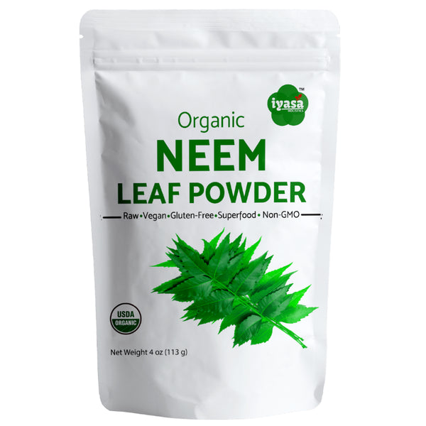 Organic Neem Leaf Powder ( Azadirachta Indica ) Ayurveda Herb Supports Blood and Liver Purification Resealable Pouch 4 OZ / 113 GM