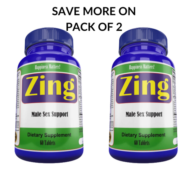 Zing Male Testosterone Supplements, Energy & Stamina Booster (Pack of 2)