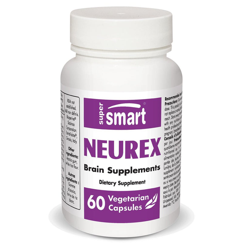 Supersmart - Neurex - with Folic Acid (Extrafolate - Vitamin B) - Nootropic Brain Supplement - Memory Booster | Non-Gmo & Gluten Free - 60 Vegetarian Capsules