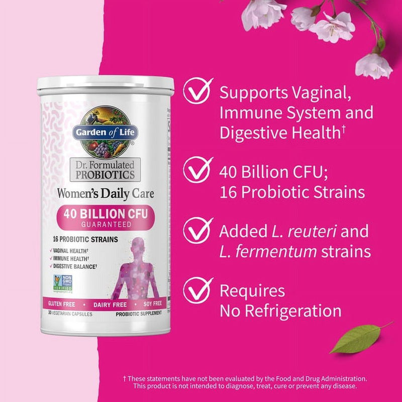 Garden of Life Dr. Formulated Women’S Daily Care Probiotics, 30Ct