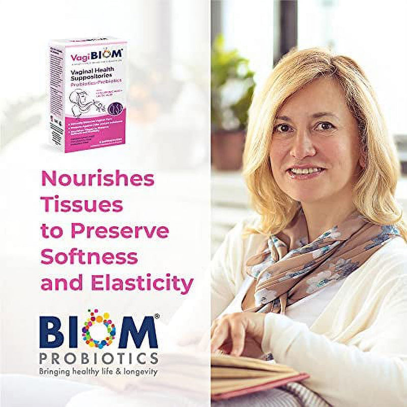 Biom Probiotics Fragrance Free Probiotic Vaginal Suppositories for Women, Ph Balance Suppositories for Vaginal Health , 15 Count