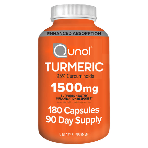Qunol Turmeric Extra Strength 1,500 Mg., 180 Capsules Ultra High Absorption for Inflammation and Join Health