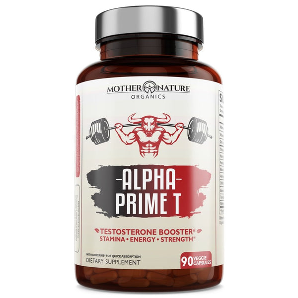 Alpha Prime Testosterone Booster for Men, Maca Root Powder 90 Ct, No Artificial Colors