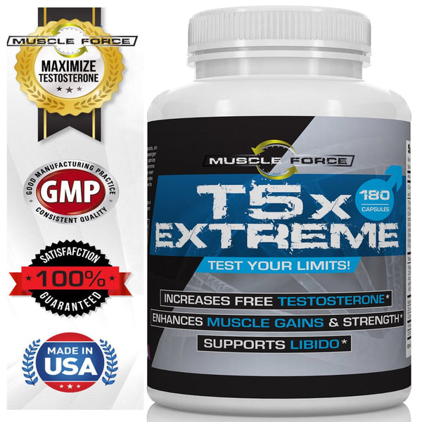 T5X Extreme Testosterone Booster for Men and Sexual Potency Increase Testosterone 30% One Bottle 180 Capsules