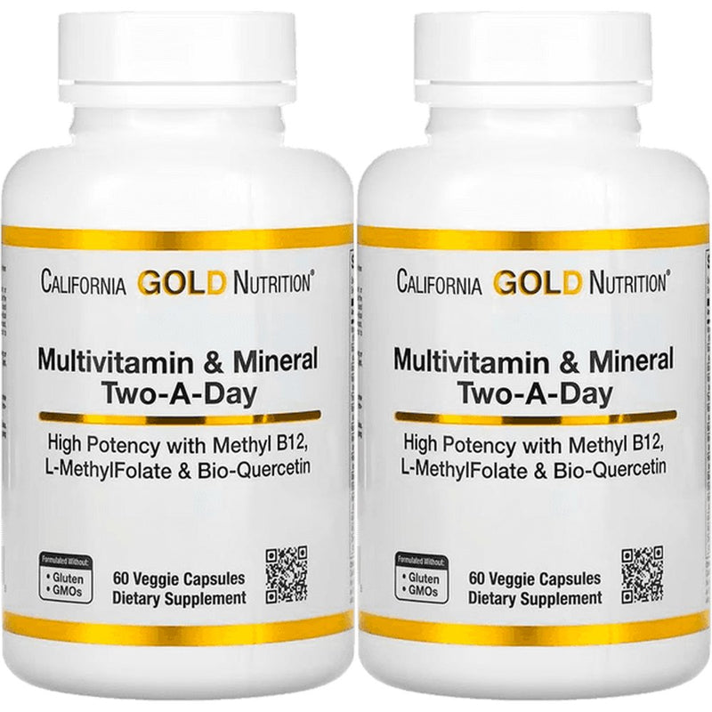 California Gold Nutrition Daily Multivitamins, 60 Veggie Capsules, 2 Pack