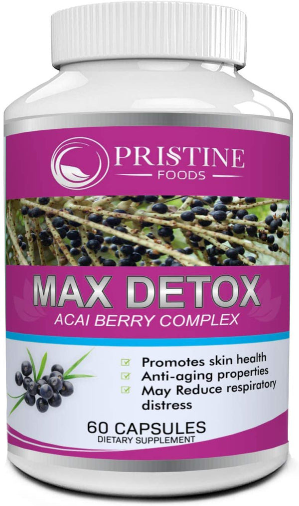 Pristine Foods Max Detox Colon Cleanse Weight Loss Pills 1532Mg - Advanced Colon Cleanser Diet Pills with Probiotics for Constipation Relief & Full Body Cleanse - 60 Capsules