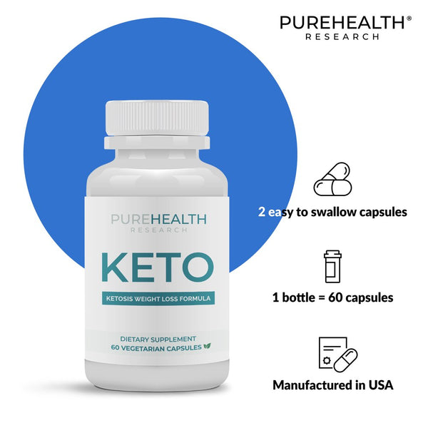 Keto Pills - Ketosis Weight Loss Supplement by Purehealth Research, 60 Capsules