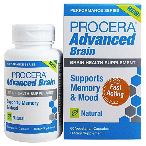 Procera Advanced Brain - 3-In-1 Nootropic Brain Supplement | Memory & Mood Support W/Energy Vitamins | Ashwagandha, Rhodiola, Ginseng, Ginkgo, Phosphatidylserine & Vitamin B Complex | 60 Capsules