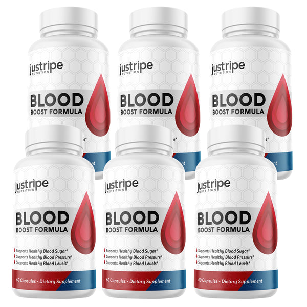 6 Pack Blood Boost Formula Blood Flow Accelerator by Just Ripe - 60 Capsules