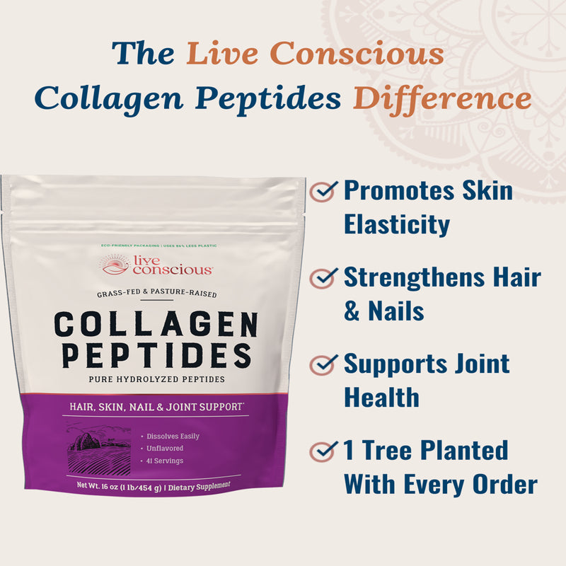 Live Conscious Collagen Peptides Hydrolyzed Powder, 11 G, 41 Servings