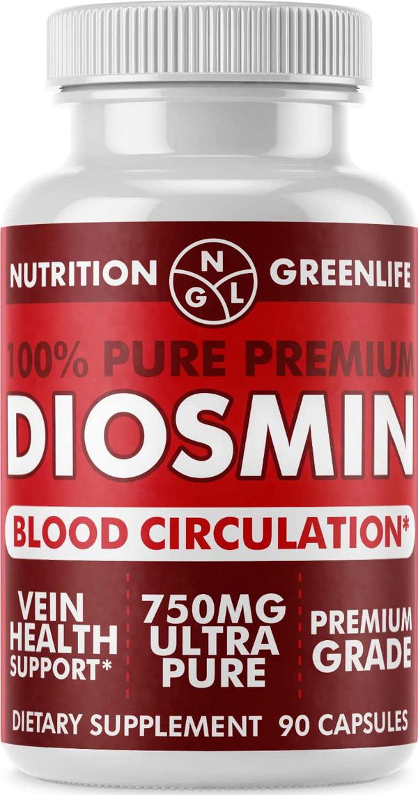 100% Pure DIOSMIN Pure Ingredient no Mixes or Additives for Blood Circulation, Leg Veins Health, Purity Guarantee Best Quality 90 Capsules