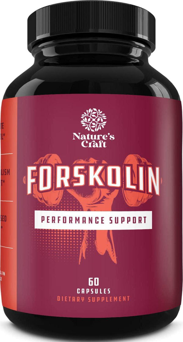 100% Pure Forskolin Extract 60 Capsules - Quality Weight Loss Supplement for Women and Men - Most Potent Coleus Forskohlii on The Market Standardized at 20% - Guaranteed by Natures Craft