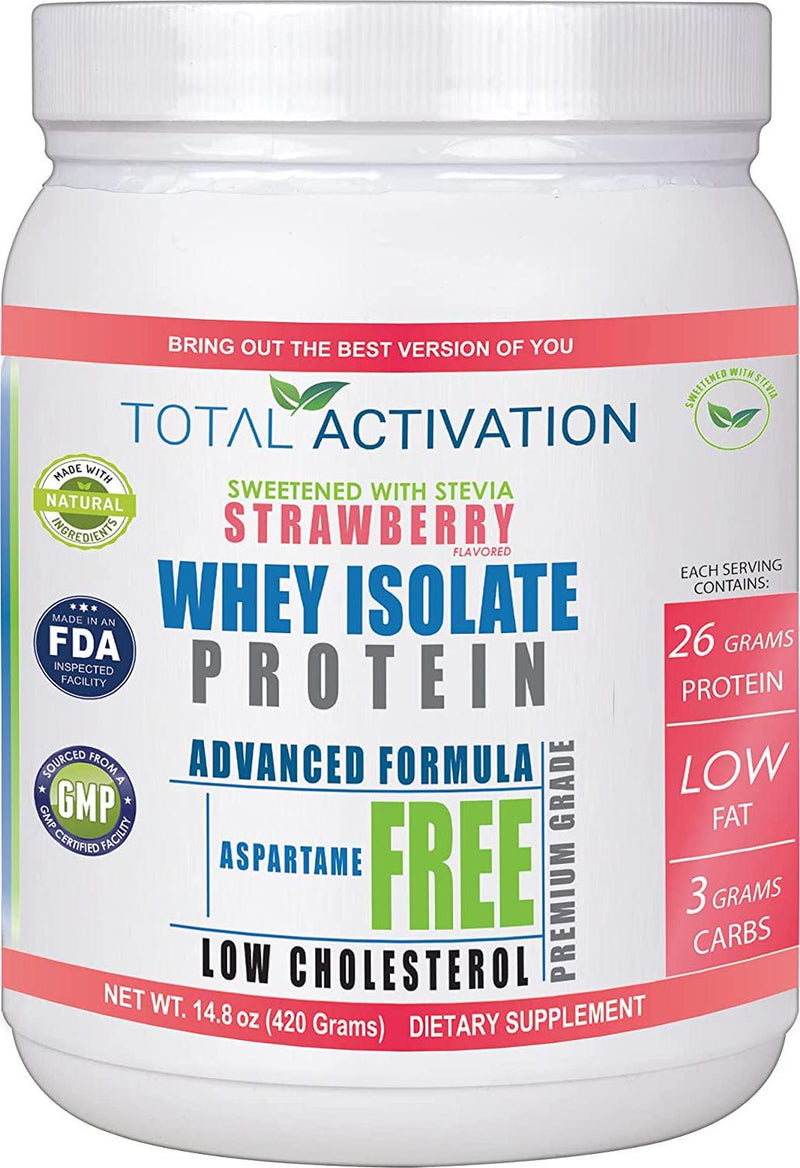100% Whey Isolate Low Carb Protein Powder Under 1 Gram Sugar Strawberry Protein Powder for Women Weight Loss and Men Post Workout Recovery Drink Meal Replacement Shakes Keto Protein Powder