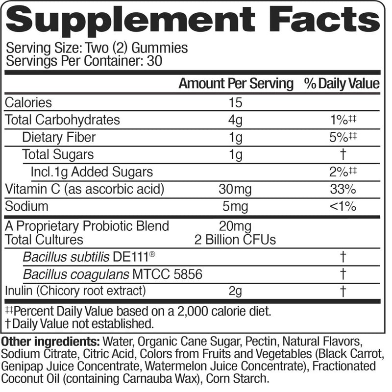 Up4 Probiotic Gummies, Digestive and Immune Support with Prebiotics and Vitamin C, Gluten Free, Vegan, Non-Gmo, 60 Count