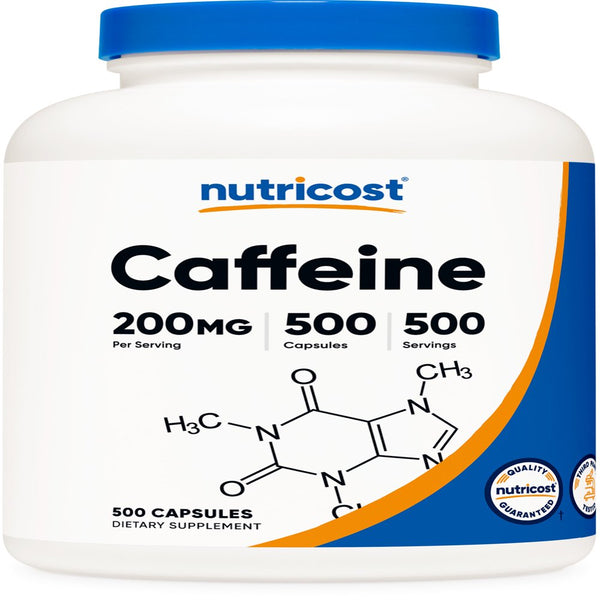 Nutricost Caffeine 500 Capsules, 200Mg per Capsule - Gluten Free & Non-Gmo Supplement