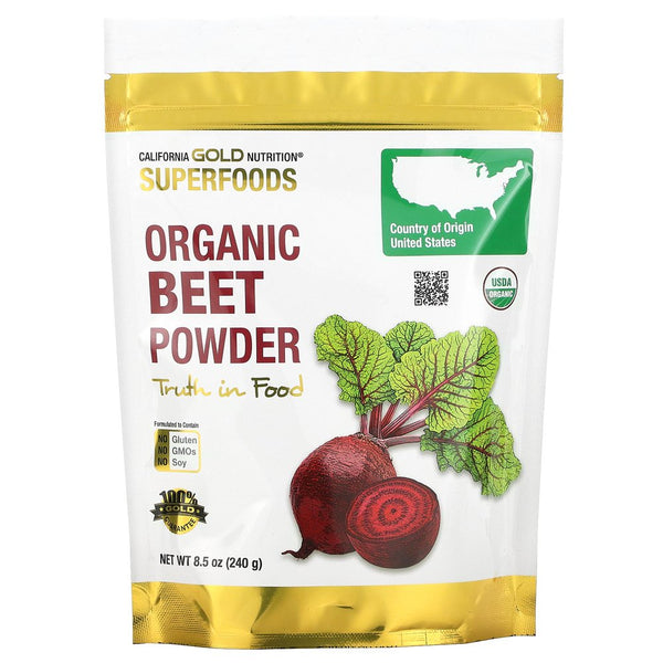 Organic Beet Powder, Sourced from USA, USDA Certified Organic, 8.5 Oz (240 G)