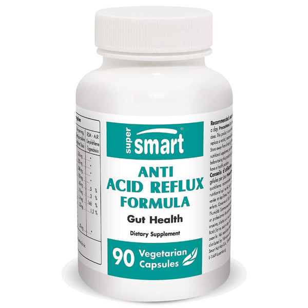 Supersmart - anti Acid Reflux (Antacid Supplement) - Natural Heartburn Relief - Stomach Acid Reducer - Gut Health & Inflammation Support | Non-Gmo & Gluten Free - 90 Vegetarian Capsules