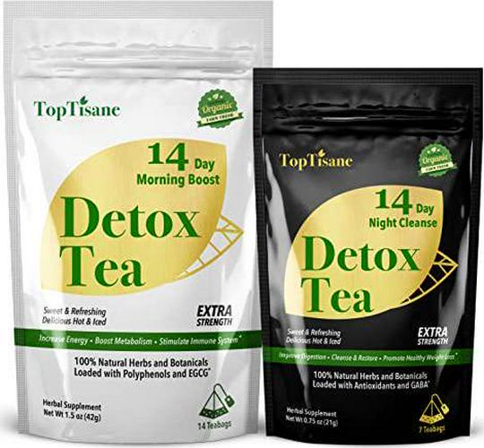 14 Day Detox Cleanse Tea for Belly Fat, Herbal Tea for Metabolism, 1 Morning Boost Tea (14 Bags) 1 Night Cleanse Tea (7 Bags), Body Cleanse for Women