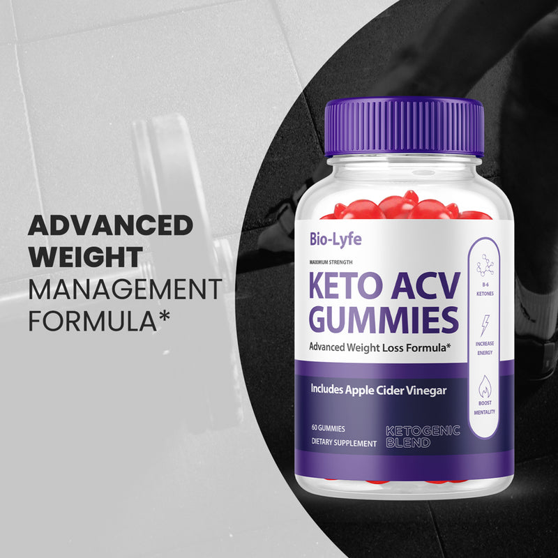 (1 Pack) Biolyfe Keto ACV Gummies - Energy & Focus Boosting Dietary Supplements for Weight Management & Metabolism - Fat Burn - 60 Gummies