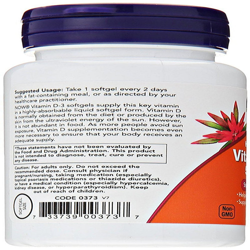 Now Foods - Vitamin D3 5000 IU 240 Softgels (Pack of 2)