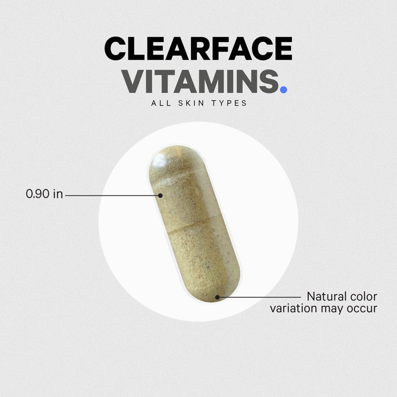 Codeage Clearface, Pantothenic Acid & Niacin, Skin Vitamins & Botanical Blend, Probiotics, 90 Ct
