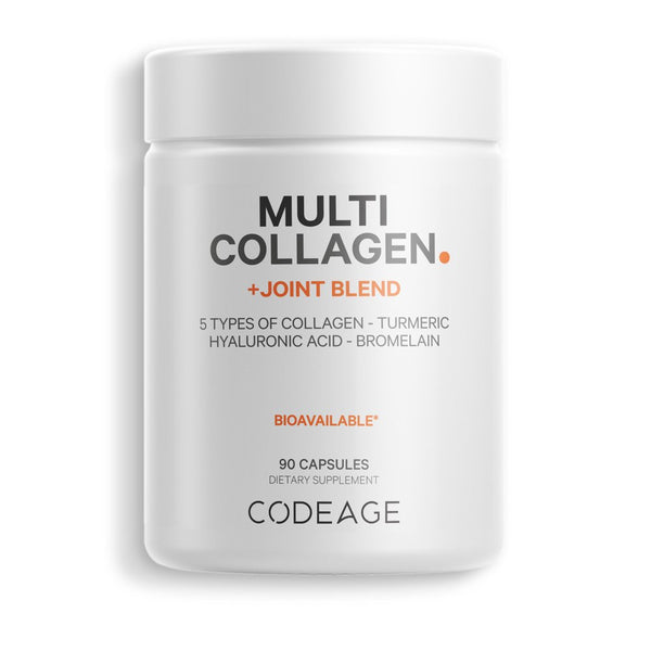Codeage Multi Collagen Protein + Joint, Astaxanthin, Bromelaine, Hyaluronic Acid, Boswellia, Turmeric, 90 Ct