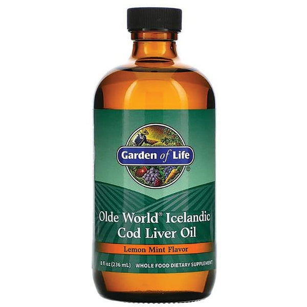 Garden of Life Cod Liver Oil Liquid, Lemon-Mint, 8 Oz