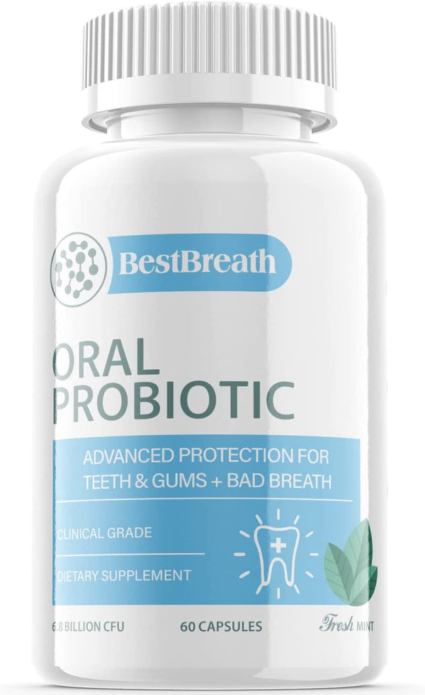 (1 Pack) Best Breath - Advanced Oral Probiotics Formula for Healthy Teeth and Gums, Fresh Breath, Ear, Nose, Throat, and Immune Health Supplement - 60 Capsules
