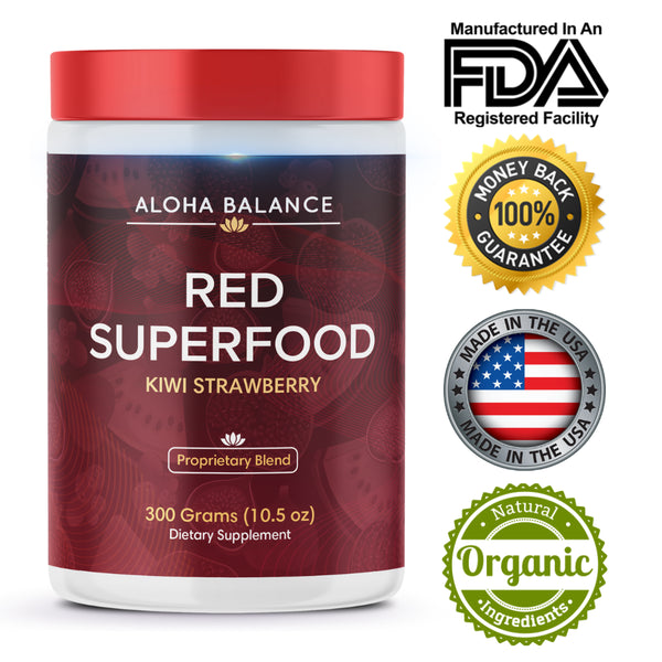 Red Superfood - Kiwi Strawberry - High Antioxidant Formula Packed with Micronutrients - Work Out Recovery Remedy by Aloha Balance