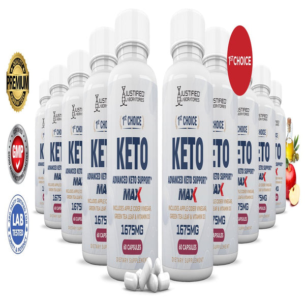 (10 Pack) 1St Choice Keto ACV MAX Pills 1675Mg Alternative to Gummies Dietary Supplement 600 Capsules