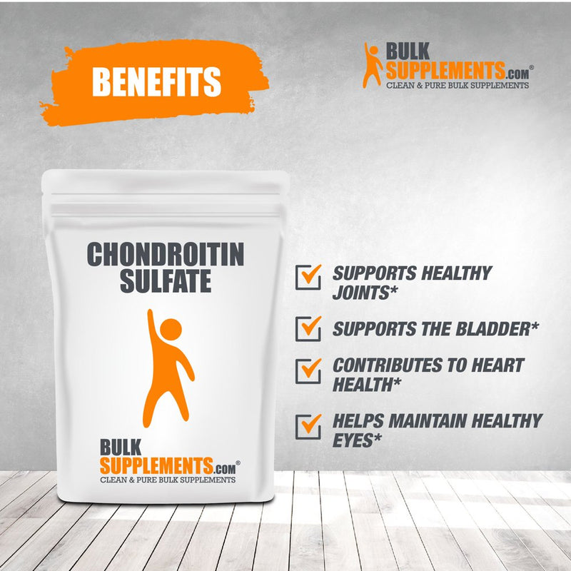 Bulksupplements.Com Chondroitin Sulfate Powder -Bone Strength Supplements - Joint Support Supplement - Joint Vibrancy - Joint Health (1 Kilogram - 2.2 Lbs)