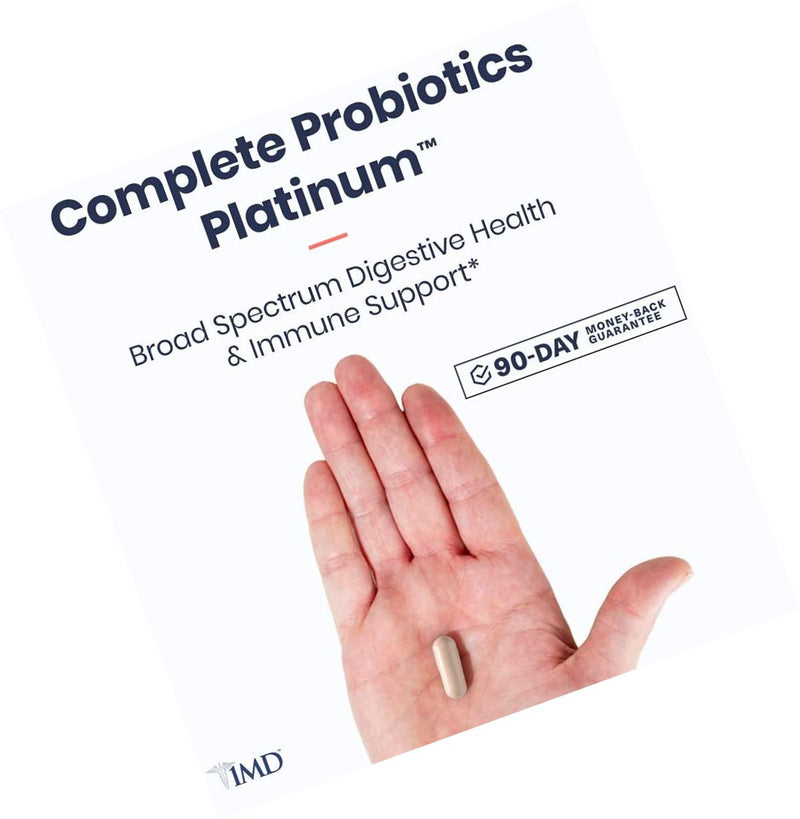 1MD Nutrition Complete Probiotics Platinum | Supports Digestive Health | with Nourishing Prebiotics, 51 Billion Live CFU, 11 Strains, Dairy-Free | 60 Vegetarian Capsules (2-Pack)