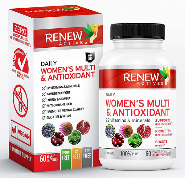 #1 Best MAX Potency Women's Daily Vitamin and Antioxidant! We Deliver 100% of Your Daily Vitamin and Mineral Values to Bridge Your Nutrition Gap - Feel the Difference or your Money Back!